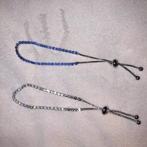 2 ~ 925 STERLING SILVER CZ BANGLES BRACELETS {CHAIN BRACELET} ๐ - Picture 4 of 15